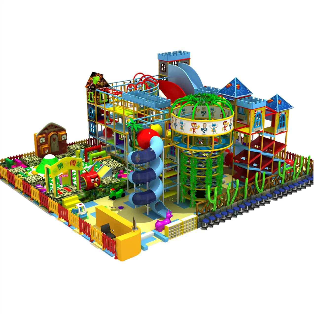 Customized Indoor Large-Scale Children's Playground Equipment Meets ISO9001