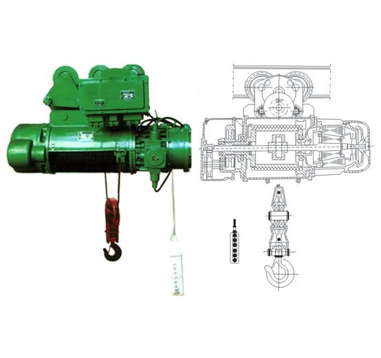 2 Ton Building Explosion-Proof Electric Wire Rope Hoist with Top Limit