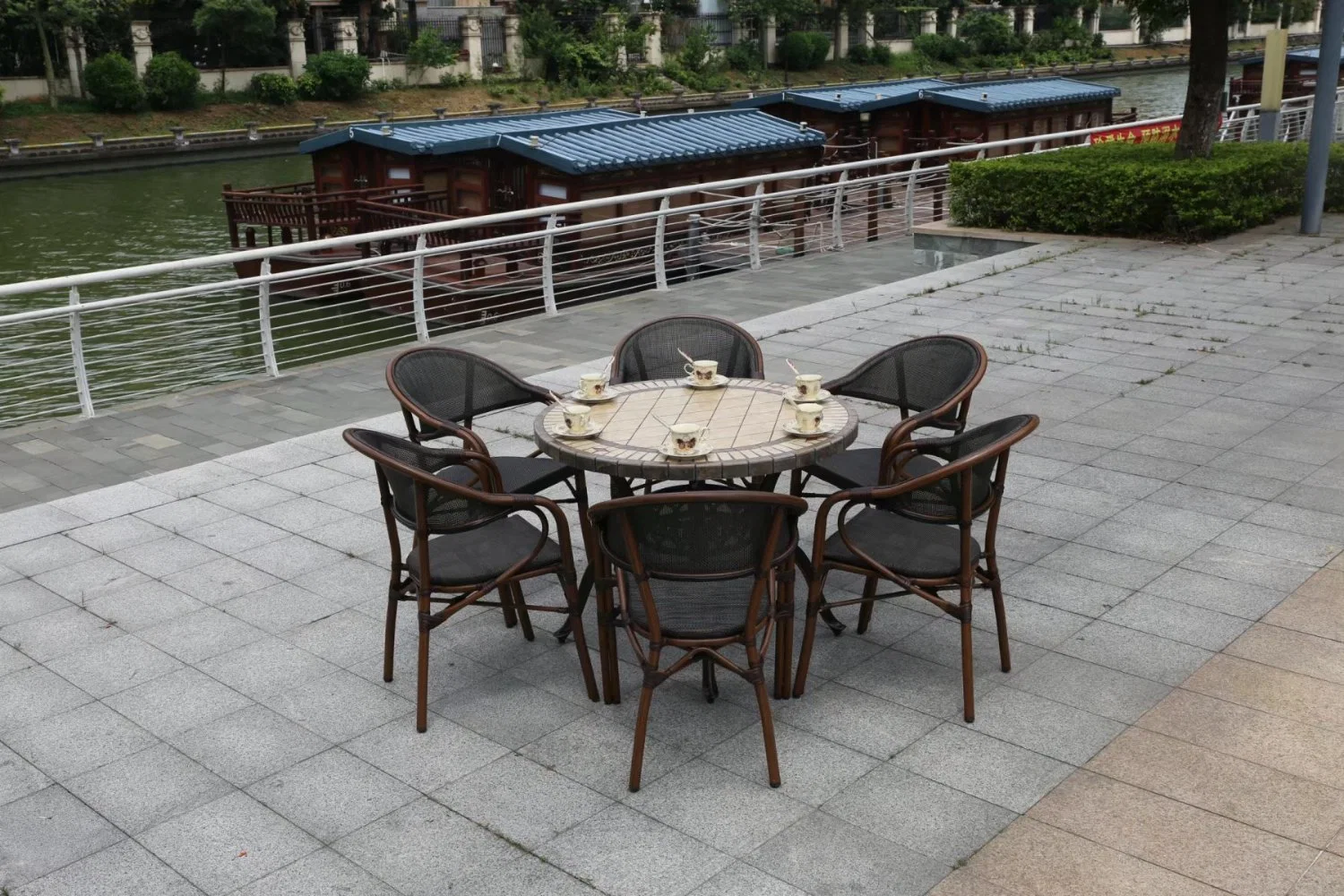 Cany Chair Outdoor Patio Outdoor High-Grade Villa Garden Leisure Outdoor Balcony Aluminum The Cane Makes up Furniture Marble