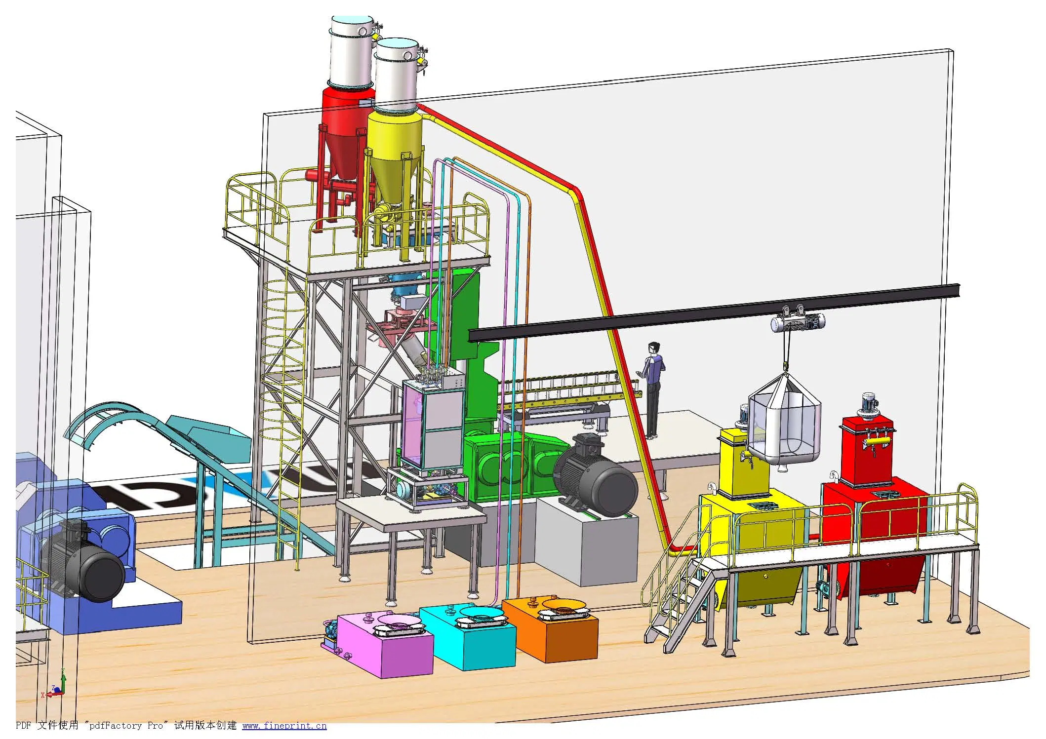 Système de contrôle par API plastique de la poudre de mélangeur à haute vitesse automatique du système de traitement par lots