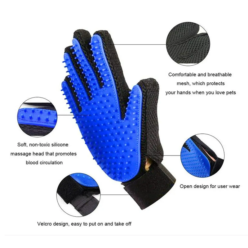 Perro Mascota cepillo de pelo Baño de limpieza Masaje Guantes Guantes Guantes de peine el pelo animal Pet Grooming Oferta