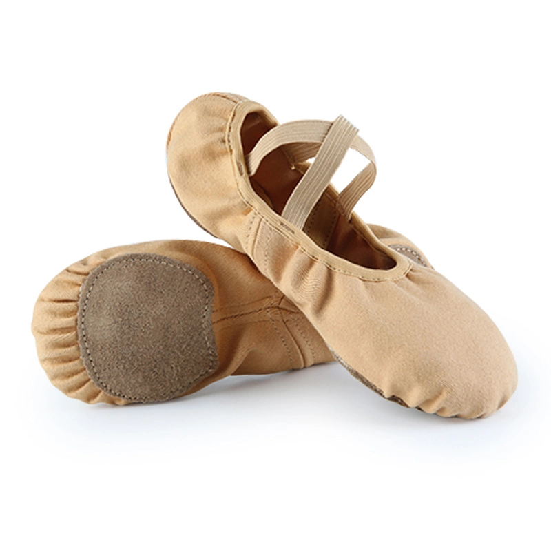 Camel Elastic Cloth Ballet Shoes for Woman Wholesale/Supplier Custom Soft Sole 009