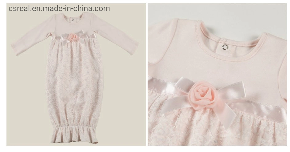 Los niños recién nacidos Moda bebé niña bebé lindo vestido Bodysuit Interbloqueo de tejidos con Placket de desgaste