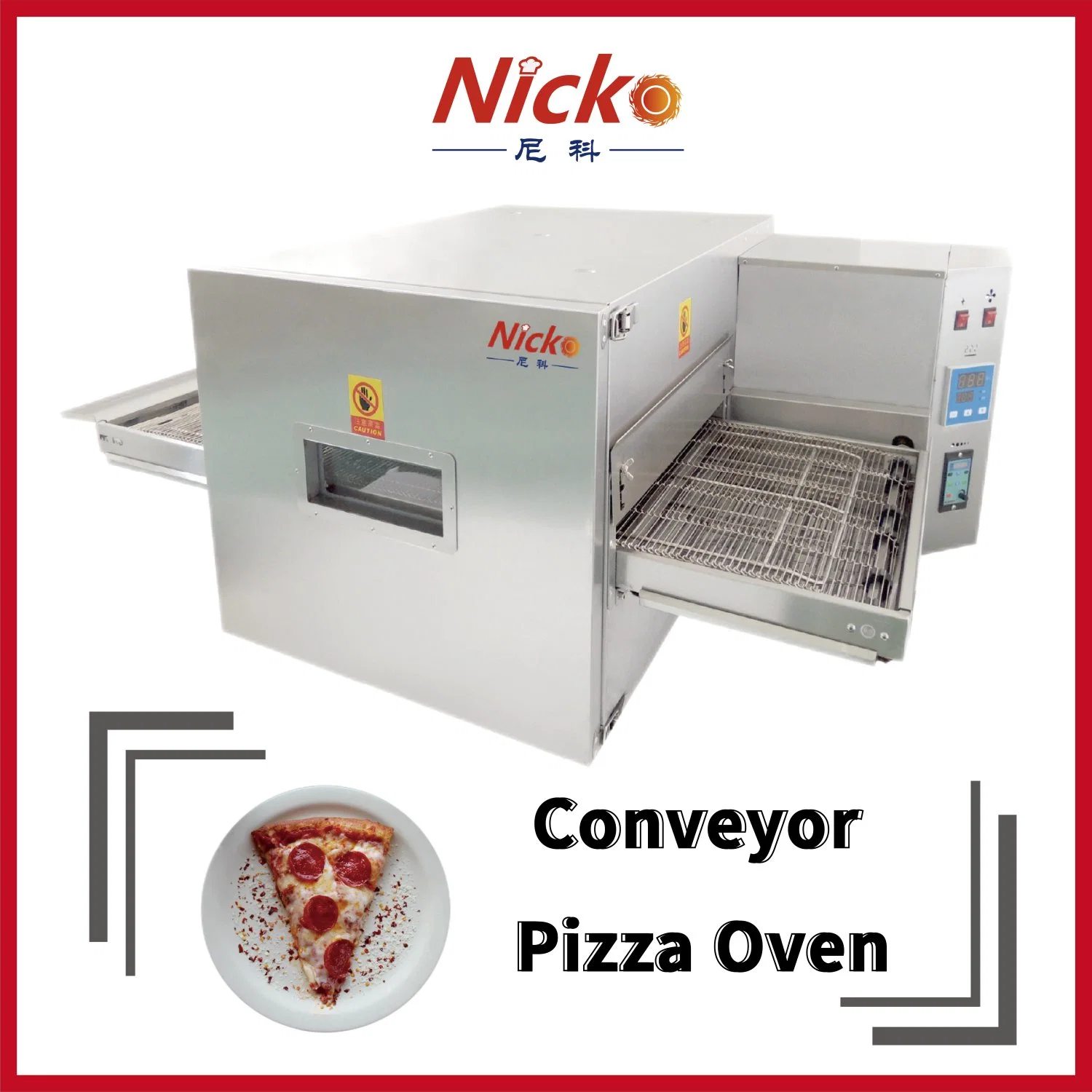 Guangzhou Food Equipment Manufacturer Commercial 32'' Kitchen Bread Electric Baking Conveyor Pizza Oven Baking Oven