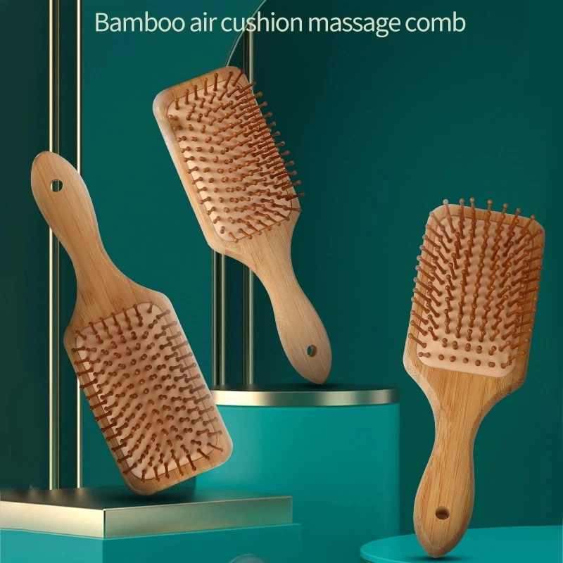 Pente de bambu Natureza Escova Madeira Anti-Static desembaraçar o cabelo Pente de Massagem