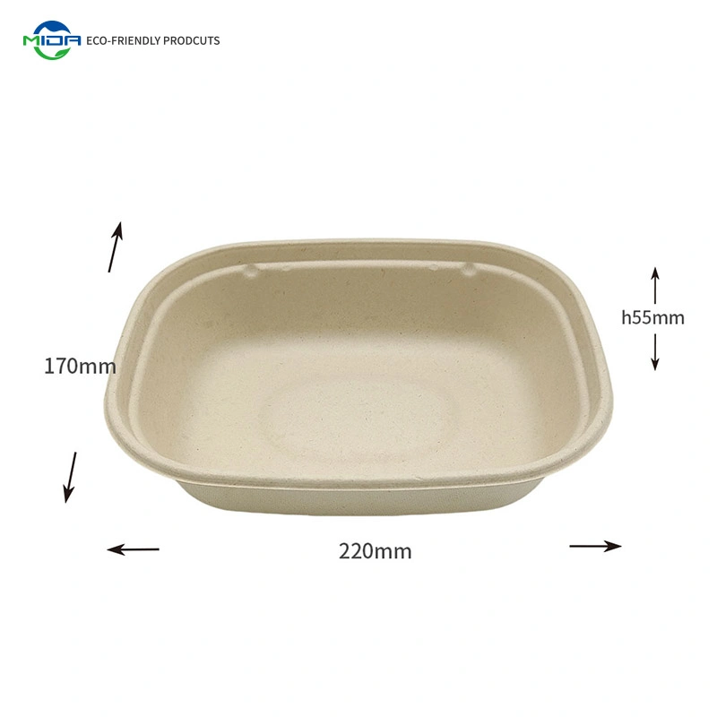 Biodegradable Pizza Boxes Compostable Clamshell Containers Cutlery Dinnerware Sugarcane Food Tray Bagasse Bowl Lunch Box Tableware Used Restaurant Plates