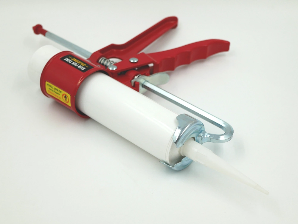 Lightweight Metal Frame Compact Red Iron Silicone Caulking Gun for Glue