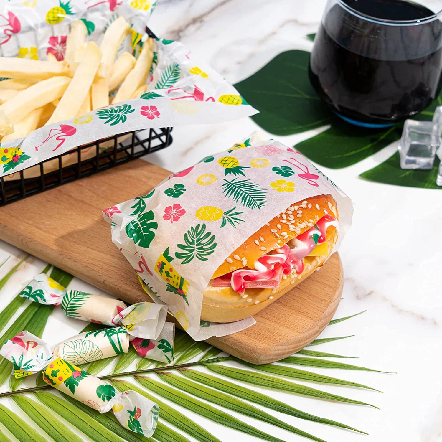 Hawaii Island Waxed Paper, Oil-Proof Deli Paper Sandwich Wrappers, Candy Cookie Wrappers, Picnic Baskets, Kitchen Craft Food Liners, Waxed Paper for Food