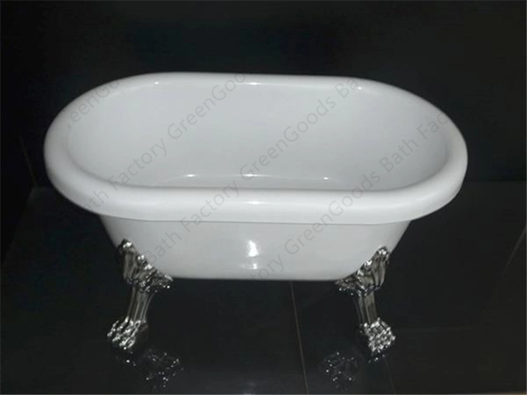 CE Factory Supplier Contemporary Design Acrylic Bathtub Small Size Freestanding Soaking Baby Clawfoot Bath