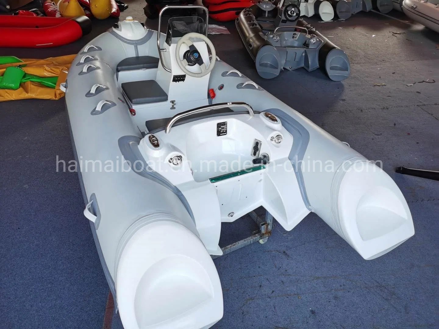 China Hot Sale Water Sport Product 11.8feet 3.6m Fiberglass Rigid Hull Inflatable PVC Boat Orca Hypalon Sport Boat Line Fishing Boat Fishing Dinghy Ferry Boat