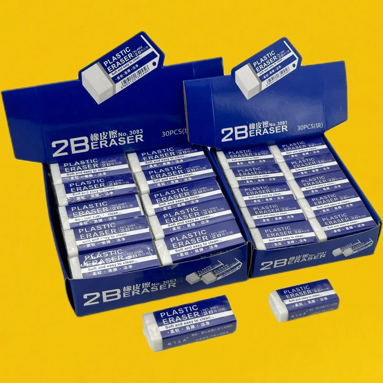 2b Erasing Clean Eraser Students Test Drawing Drawing PVC Eraser Clean Less Crumbs Stationery Set Custom