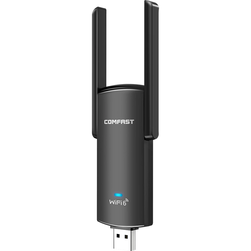 High Speed USB WiFi 6 Adapter 2.4GHz 600Mbps; 5.8GHz: 1201Mbps WiFi Network Card