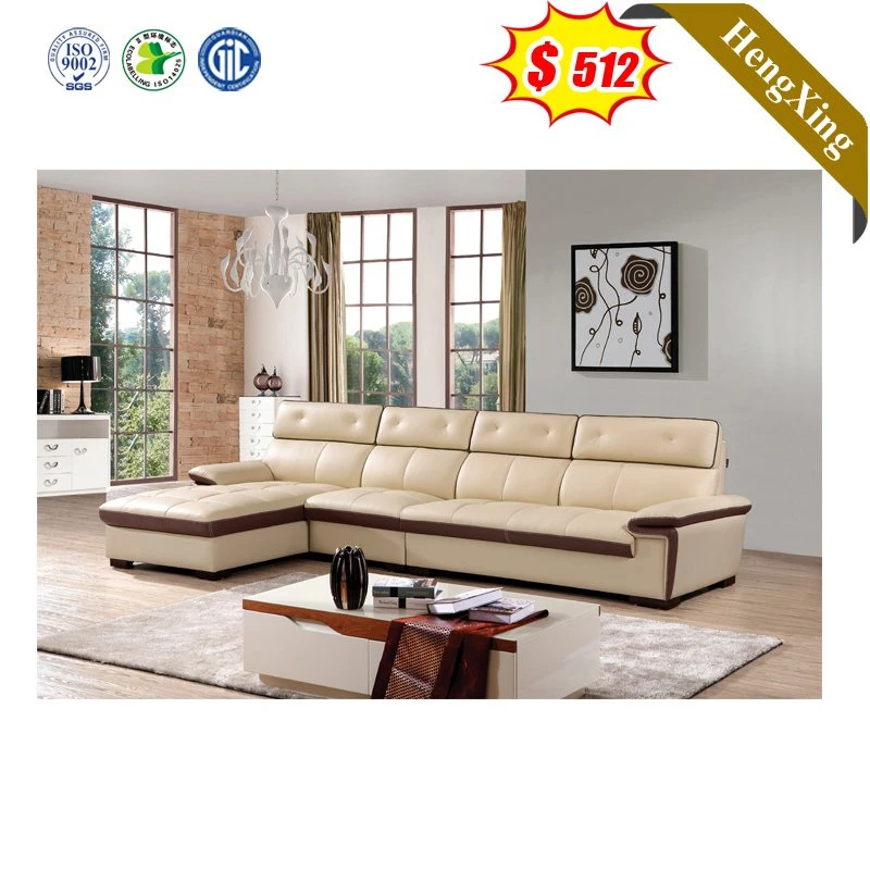 Nordic Leather Wooden Corner Sofa for Living Room Sofa