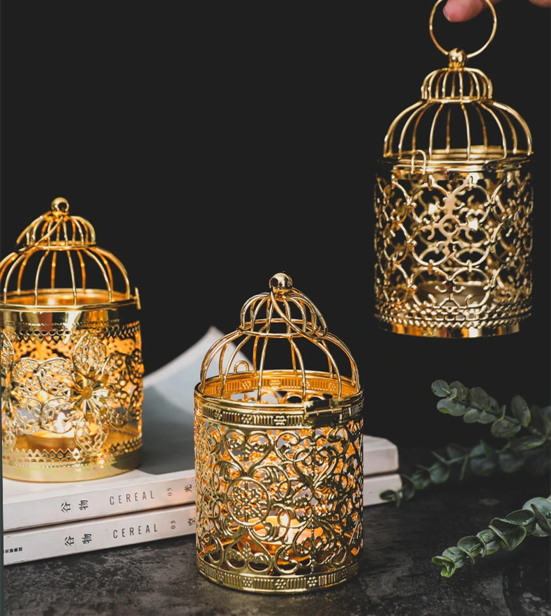 Oco Birdcage suporte para velas castiçal Ing decoração lanterna