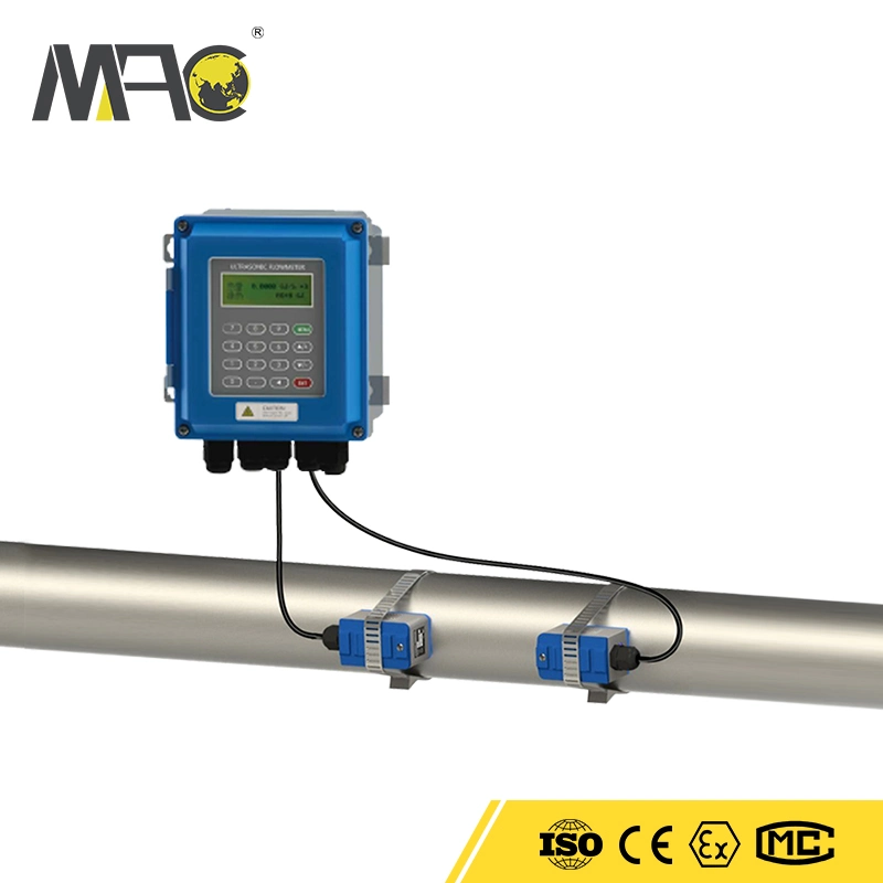 DN 10 Digital Clamp on Flowmeter Ultrasonic Flow Meter 10 mm