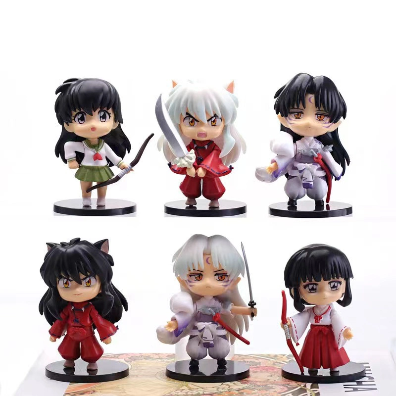 6PCS/Set Mini Inuyasha Anime Figure Toy