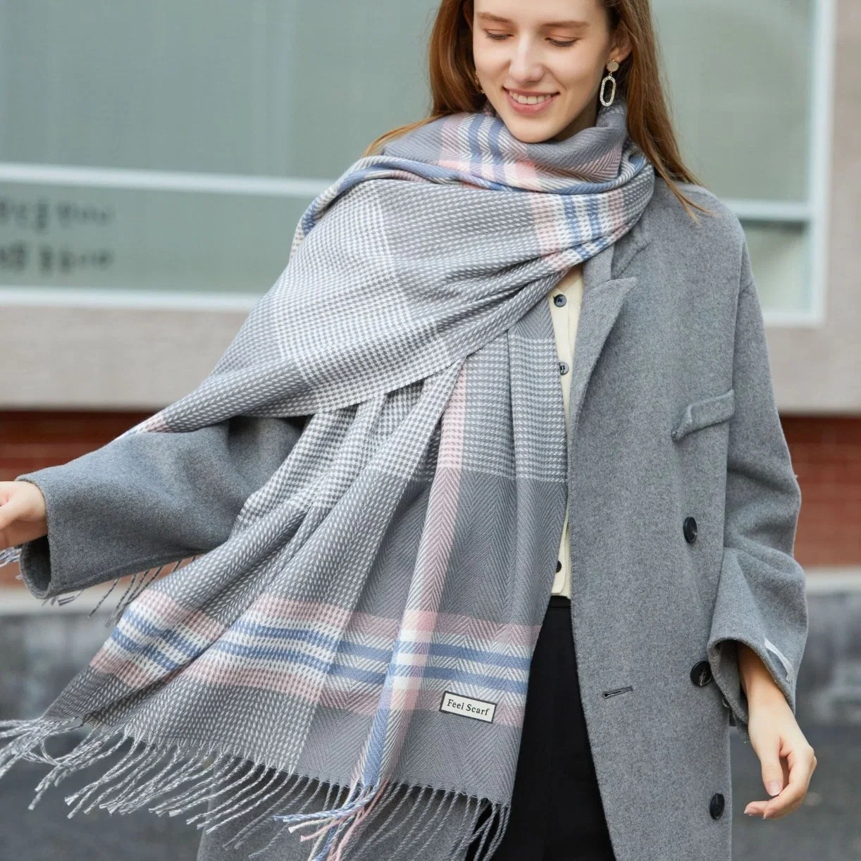 Imitation Cashmere Scarf New Winter Women&prime; S Shawl Scarf Padded Warm Tassel Scarf Winter