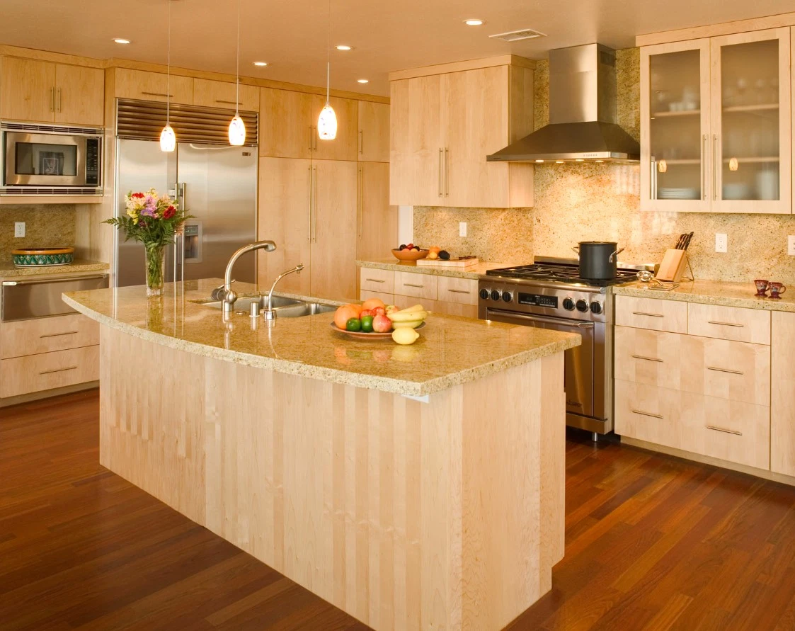 Prima Timber Veneer Finish Good-Quality Trend Style Designs Kitchen Cabinets