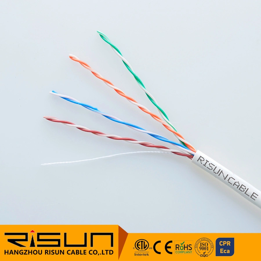 Cat5e 24AWG UTP Solid Double Jacket PVC PE Cable