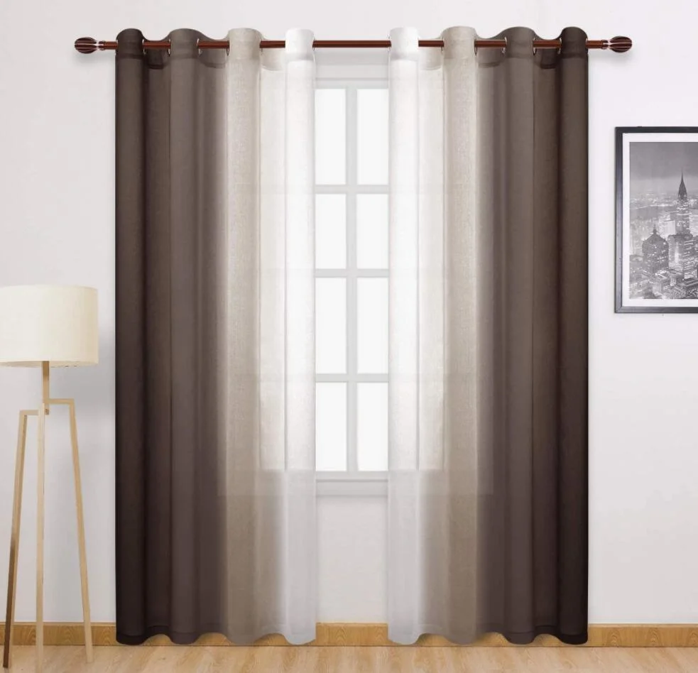 Ecológica textil poliéster Shenone blanca de tela cortinas transparentes para sala