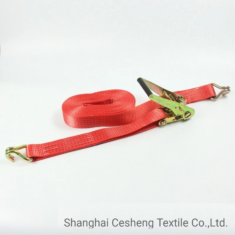 Polyester Transport Heavy Cargo Lashing Tie Down Ratchet Strap