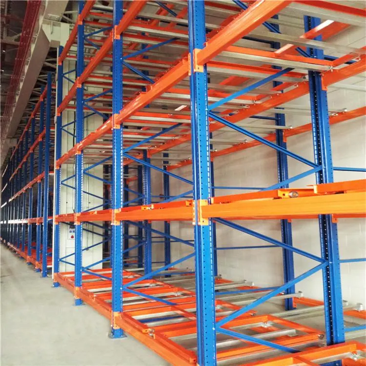 Almacenamiento Paleta ajustable empuje hacia atrás Paleta Racking almacenamiento Industrial Acero Reapilamiento de empuje hacia atrás