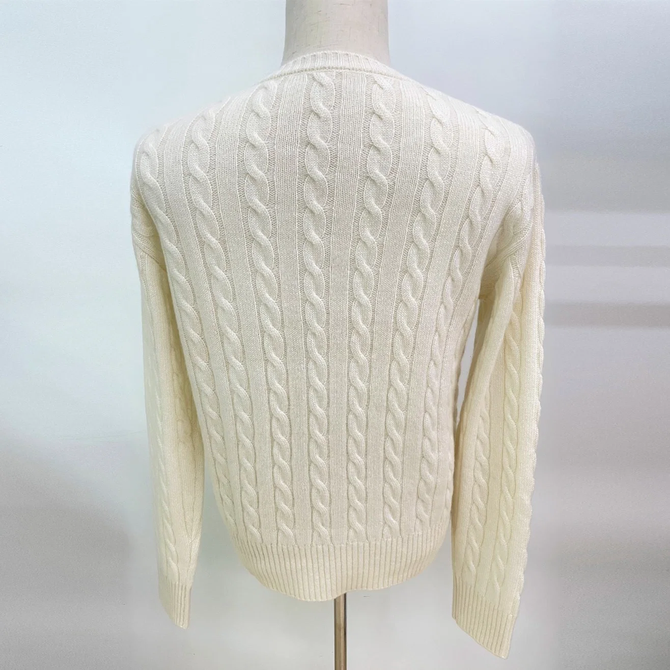 Фабрика Прямая продажа 100% Pure Cashmere Cable Rib Мужская свитер 2слойность