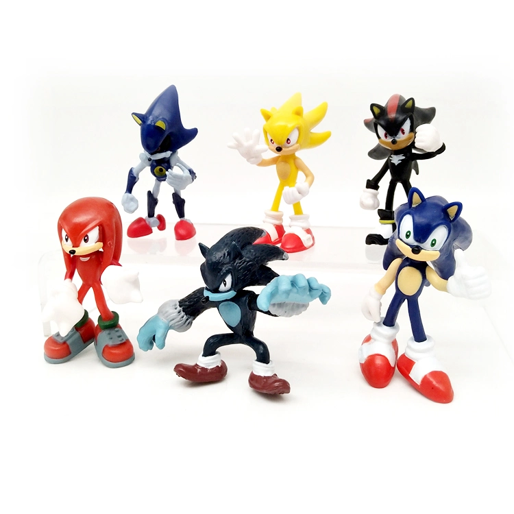 Custom Cheap 6cm Sonic die Hedgehog-Serie Anime Movie Star Figur Spielzeug Für Kinder