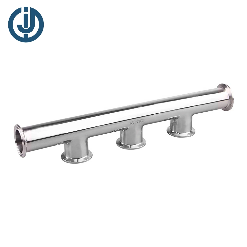 Stainless Steel Hygienic Tri-Clamp 6 Ports Unstandard Manifold with Multi-Branch Pipe