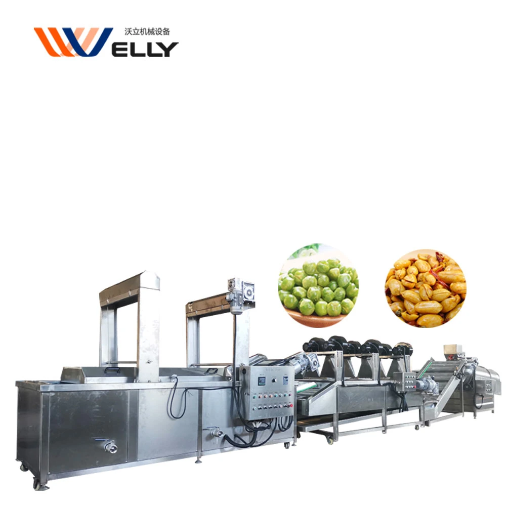 Arbeitssparende Broad Bean Frying Erdnuss Fritteuse Popcorn Würze Mischen Produktionslinienmaschine