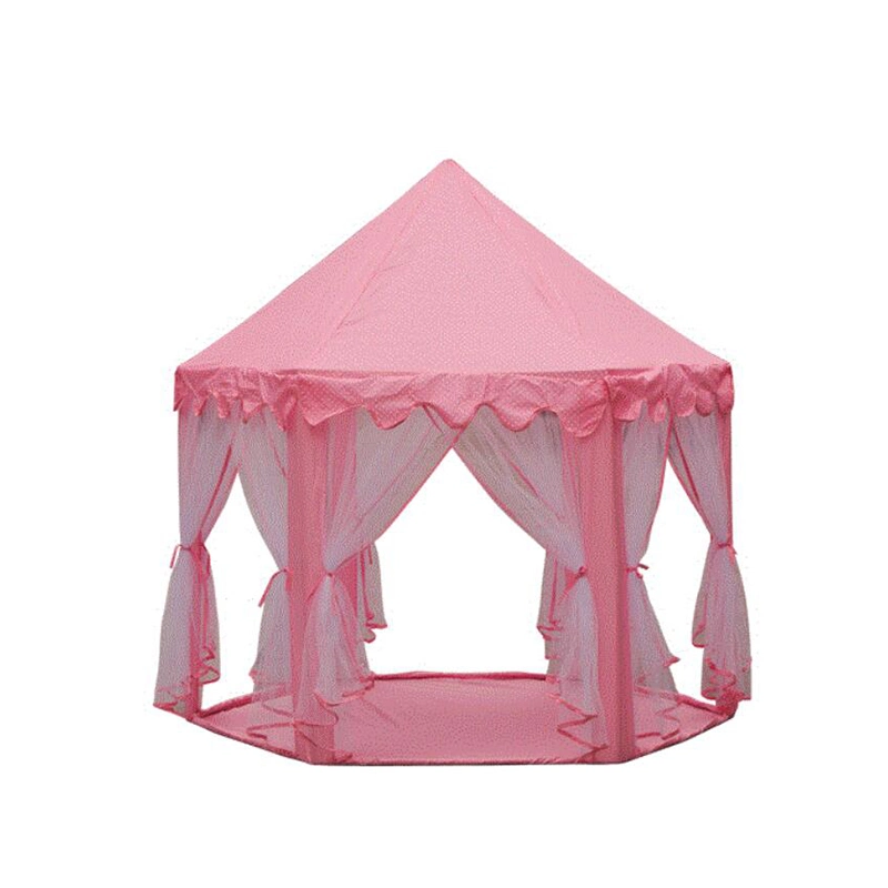 Kids Castle Tent, Girls Fairy Play Tents for Kids Hexagon Playhouse with Large Star Lights Toys for Children and Toddlers Indoor Outdoor House Games Wbb15115