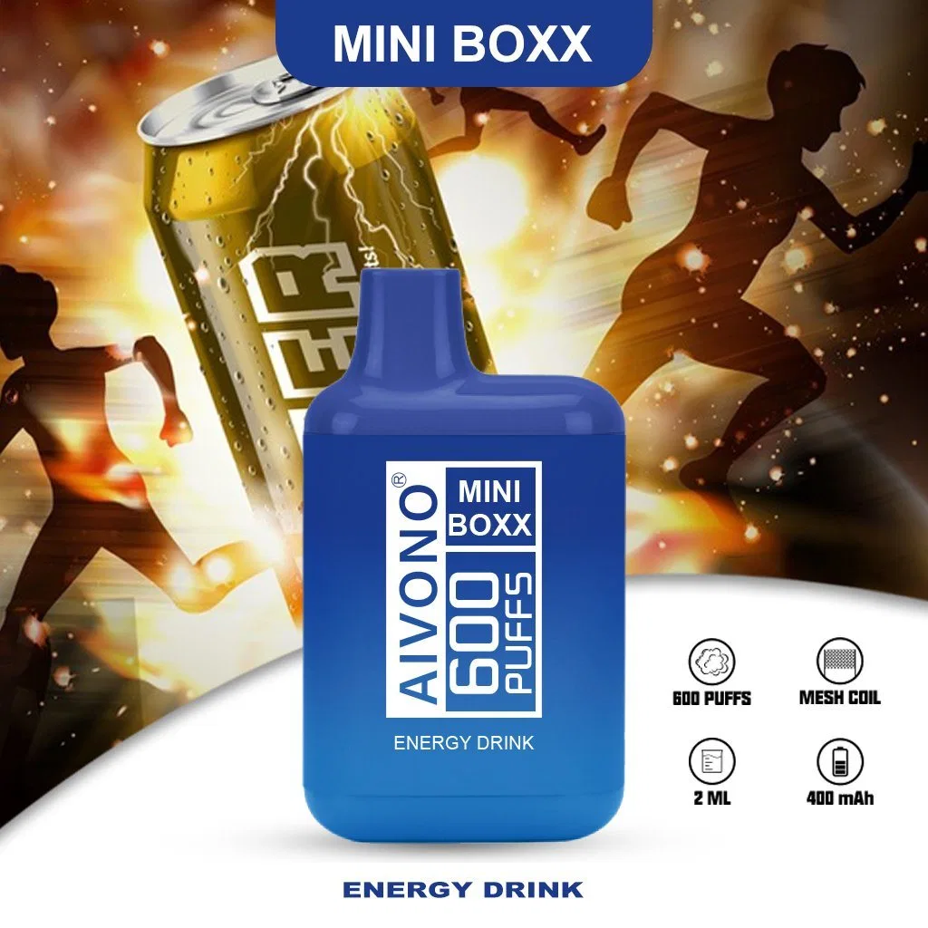 جودة ممتازة AIM Mini Boxx 600 مملوءة مسبقًا سعة 2 مل هـ سائل 400 مللي أمبير ساعة 1.6 أوم عمود شبكي RoHS FCC E Cigarette علبة المسحقة لفاب بالجملة