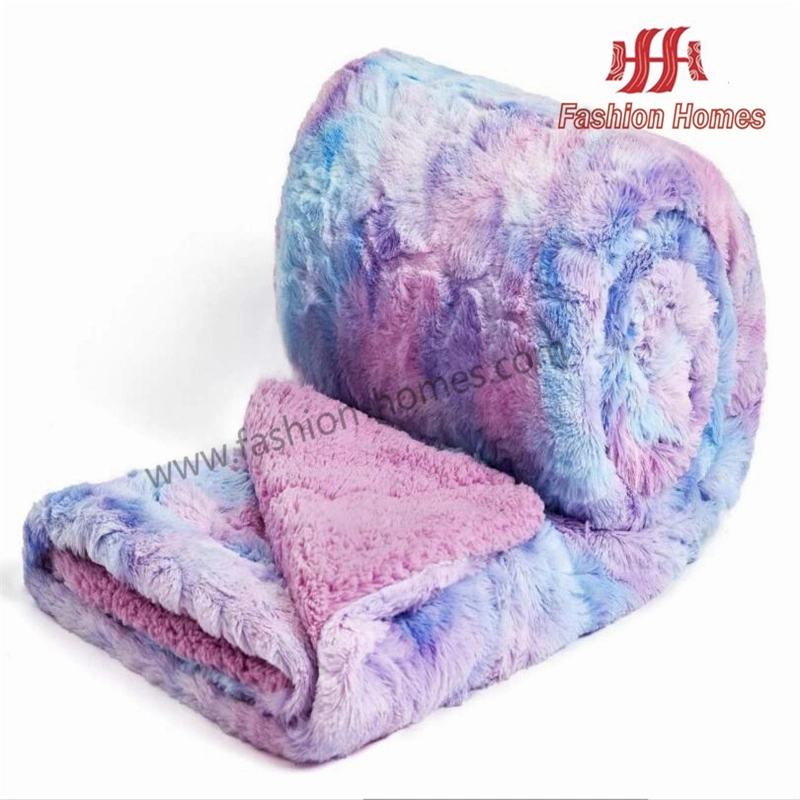 Precious Purple Throw Print Plush Bed Sofa Sherpa Throw Bed Sofa Blanket