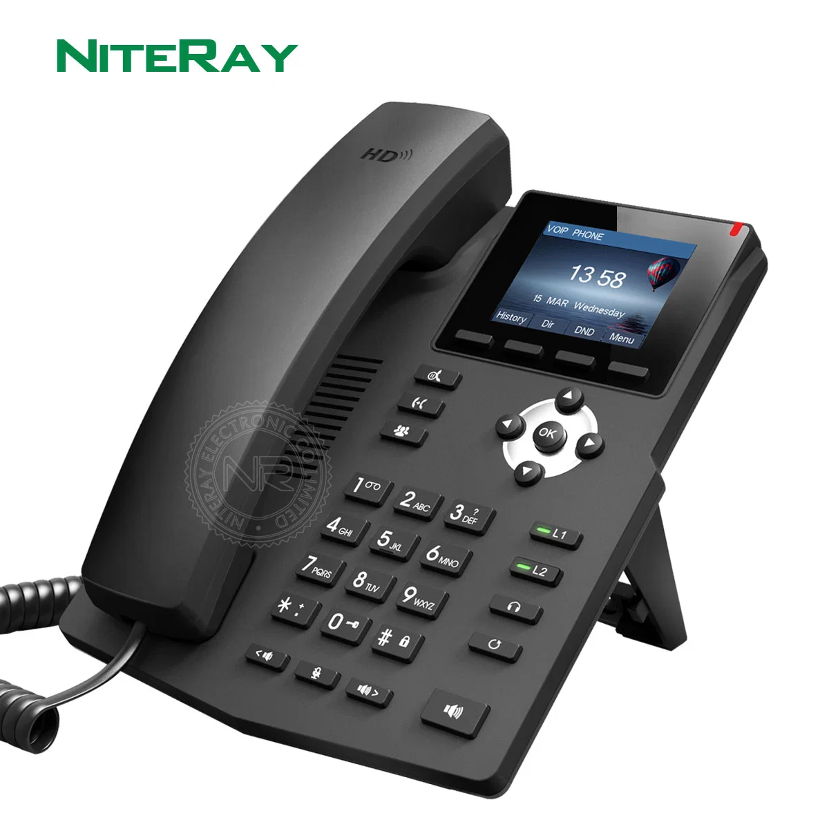 هاتف X3sp IP Soho IP هاتف صناعة الهاتف 2 SIP الخطوط HD Voice PoE تمكين سماعة الرأس Smart Desk Phone