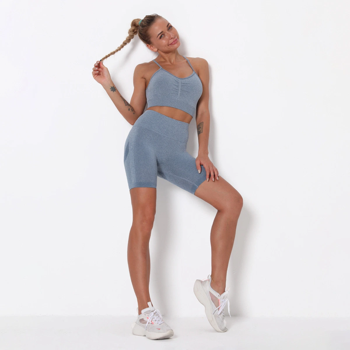 Женская экипировка Yoga Set бесшовная тренировка для фитнеса эластичная Одежда