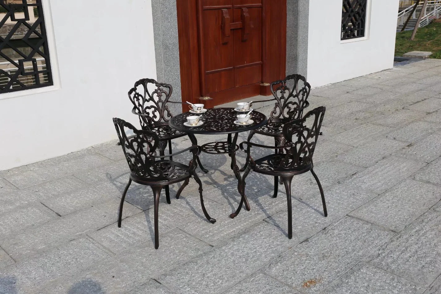 Balcony Furniture Combination Outdoor Waterproof Sunscreen Cast Aluminum Leisure Outdoor Courtyard Courtyard Outside The Home