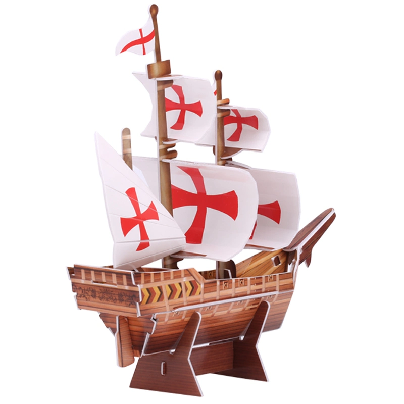 Educational Toys 3D Jigsaw Puzzles Chinese Santa Maria 3D Model Vessels Boat Puzzles Sailing Vessel DIY Miniature Model