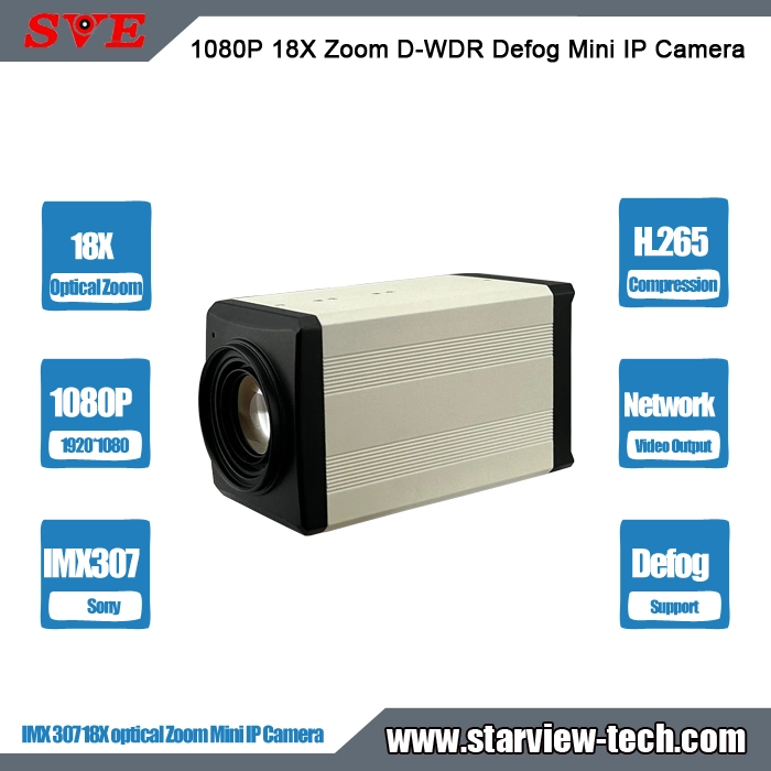 1080P Imx 307 18X Optical Zoom D-WDR Defog Mini IP Camera