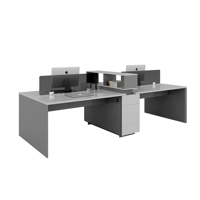 Office Furniture 4 Person Laptop Desk Multi Functional Meeting Table with Cabinet