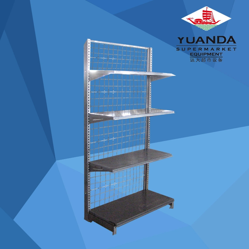 Supermarket Single Sides Wire Back Shelf Store Metal Display Racks