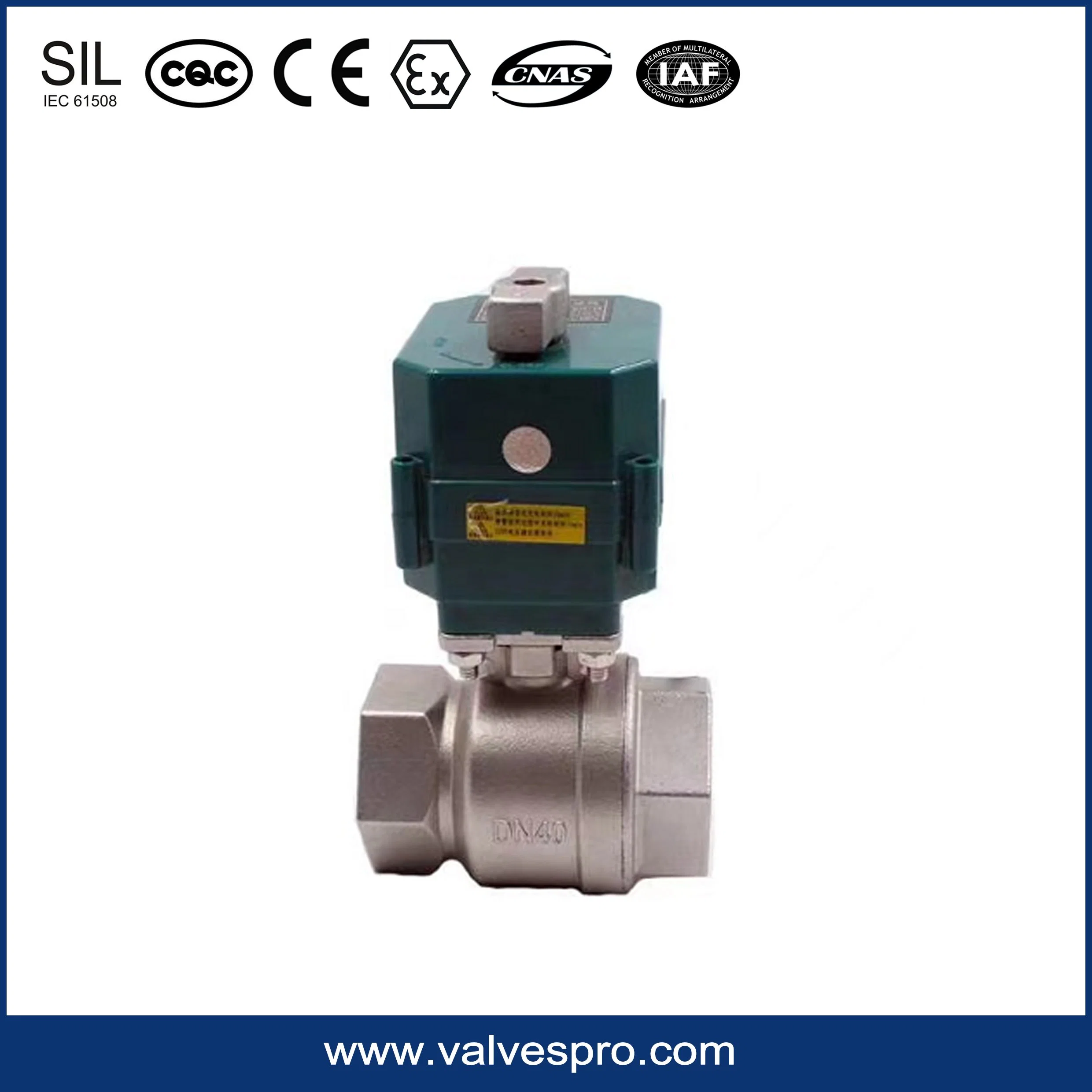 2-Way Electric Control with Actuator Water Cwx-15q Motorized Ball Valve