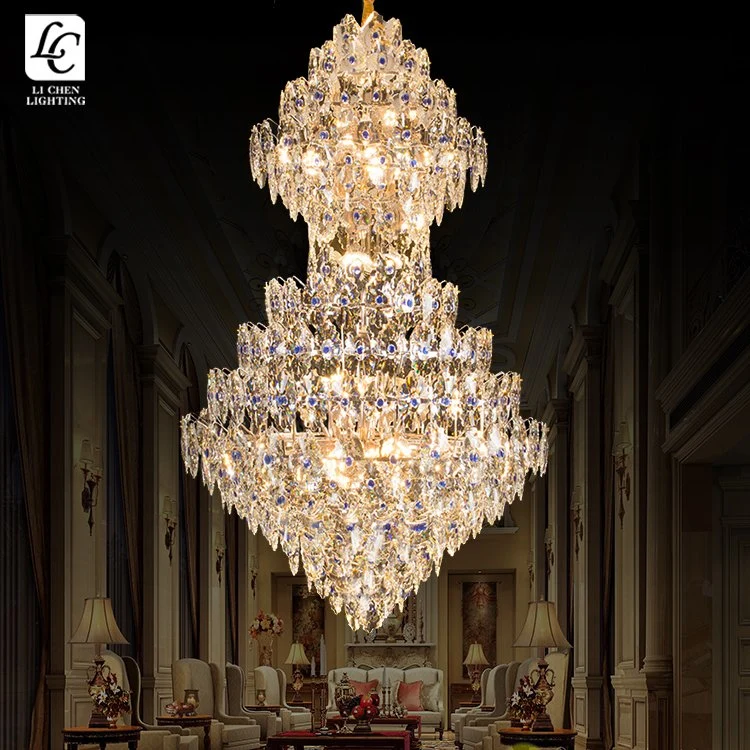 Custom Giant Project Decoration Lighting for Hotel Lobby K9 Crystal LED Chandelier