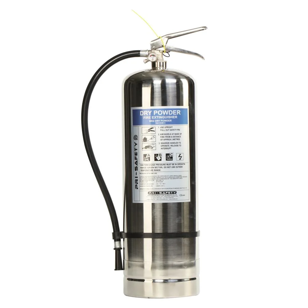 Portable 9kg Dry Powder SUS304 Stainless Steel Fire Extingusiher From Manufacturer