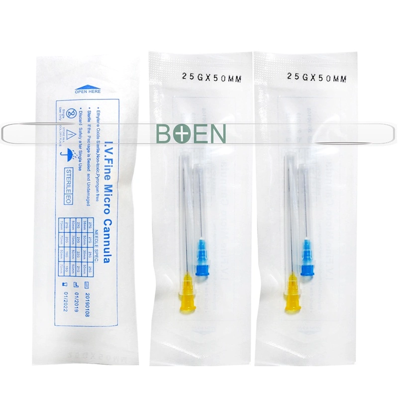 25g 50mm Disposable Ha Haluronic Acid Injection Micro Blunt Cannula Tip Needle