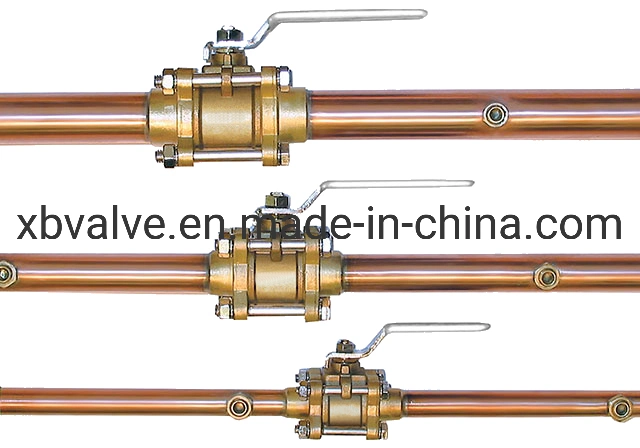 Chinese Factory 3PCS Medical Gas Ball Valve with Copper Tube