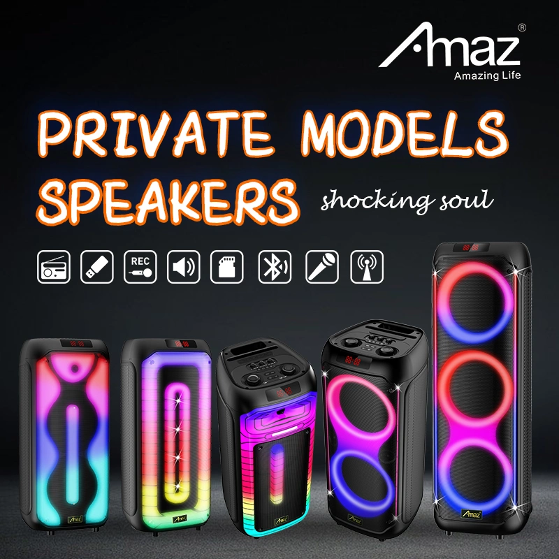 Powered Rechargeable Battery Party Triple 8 Inch Speaker Home Karaoke System Perfect