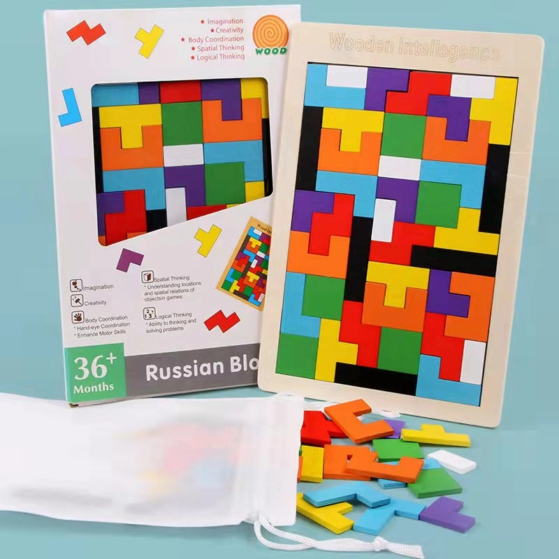 Colorful Russian Block Building Blocks Toy