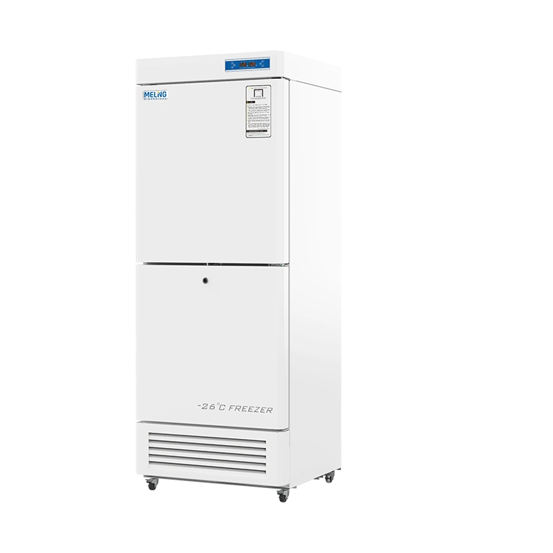 Meling 2~8c /-10~-26c 300L Upright Combined Medical Pharmacy Refrigerator and Ult Freezer with Drawers