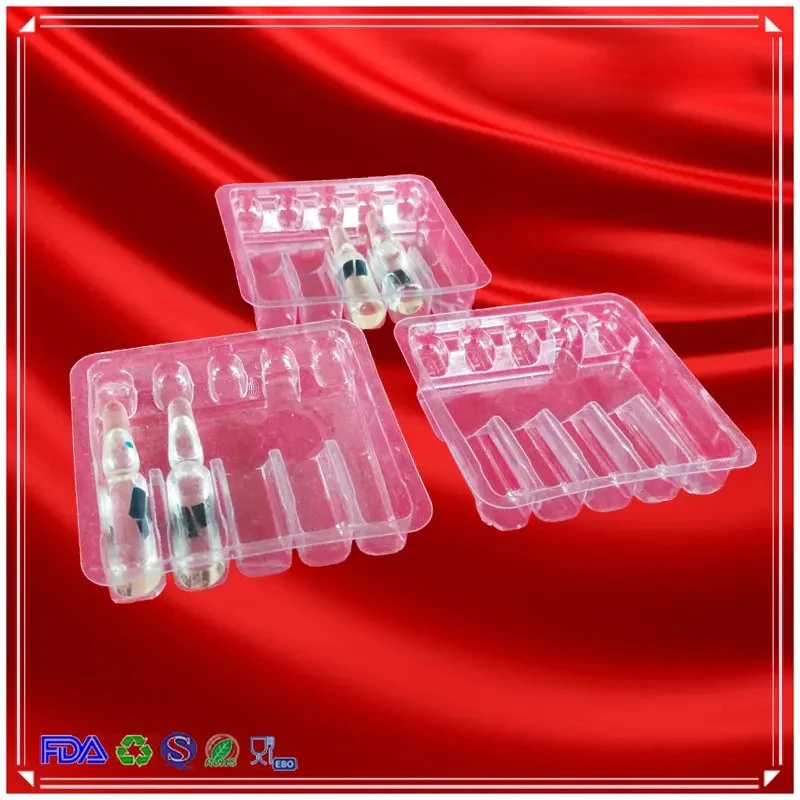 Ecofriendly Transparent Plastic Ampoule Tray Disposable Medical Steroids 10ml Vial Box Blister Vial Pack