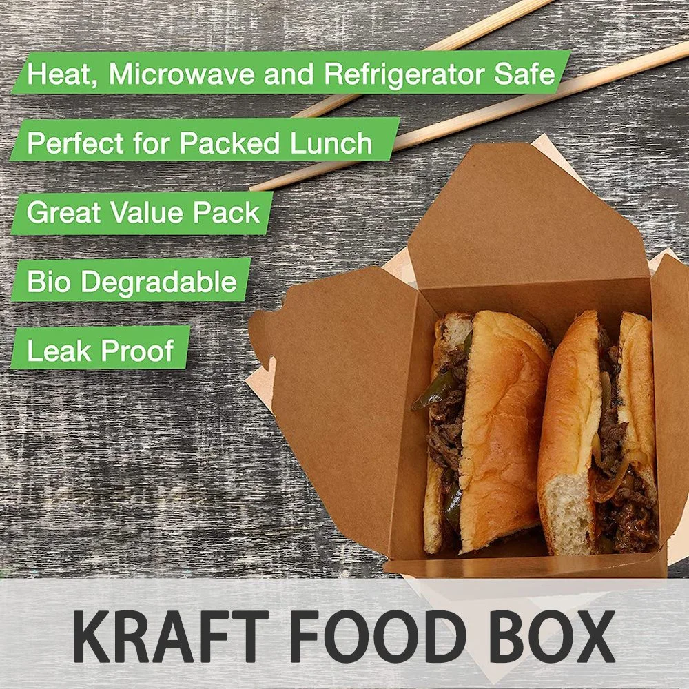 Kraft Paper Fruit Salad Box Salad Dressing Take Away Food Paper Box